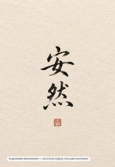 Anran — signature study — AI-generated demonstration image for this preview. Not a brush original, not a paid commission, not a scan of handmade work.